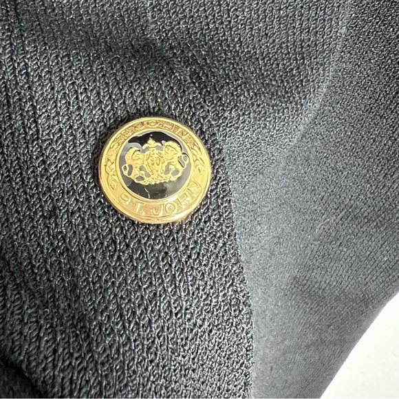 St. John Dress Women 8 Santana Knit Sheath Black Wool Office Career Button Up N - Picture 3 of 6